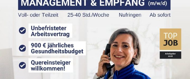 Mitarbeiter Officemanagement & Empfang (m/w/d) (Teilzeit | Nufringen)